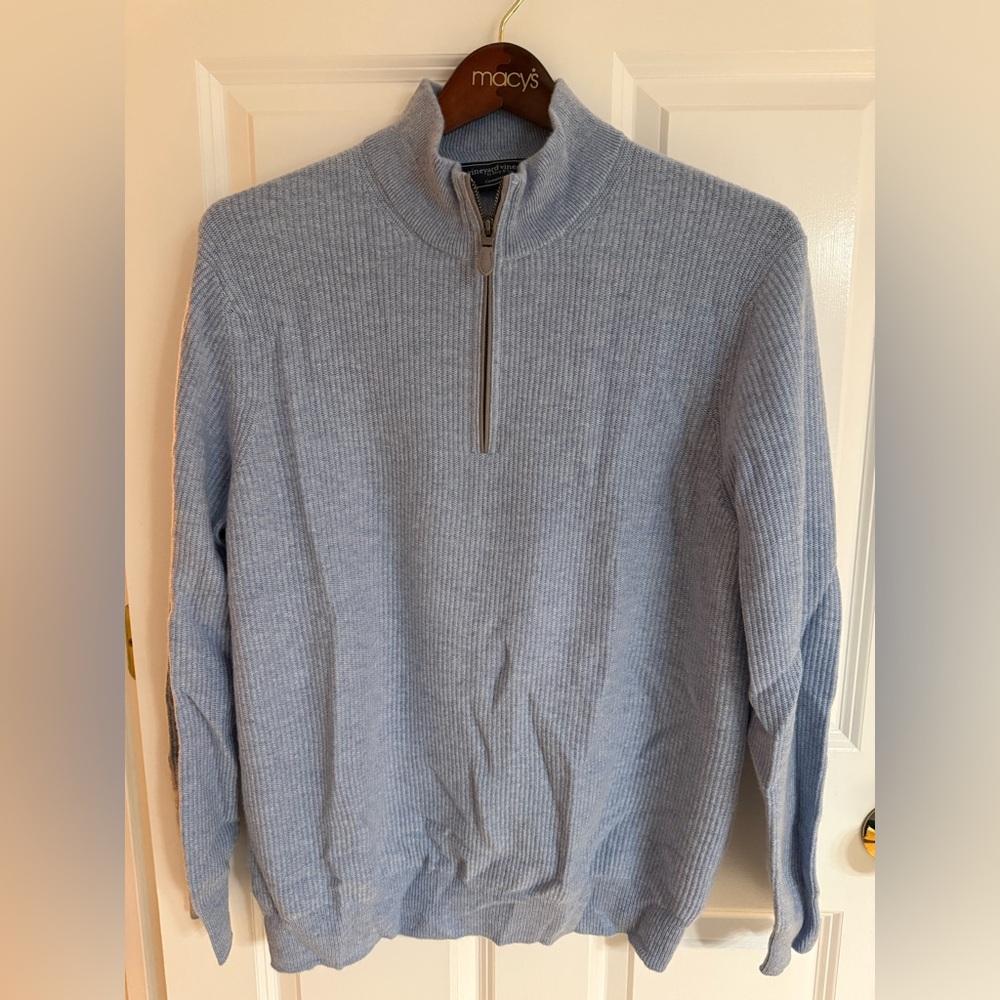 Vineyard Vines 100% cashmere Light Blue 1/4 Zip-Up Sweater